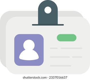 diseño de iconos planos de tarjeta de identificación de estudiante