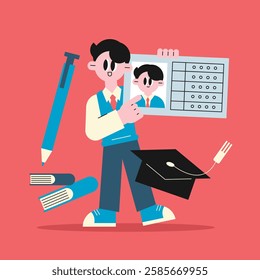 Student ID Card. A student preparing for the college entrance exam. 