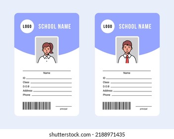 Student Id Card School Identity Card Stock Vector (Royalty Free ...