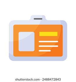 Diseño del Vector de la tarjeta de identificación del estudiante, icono del pase de entrada en estilo moderno