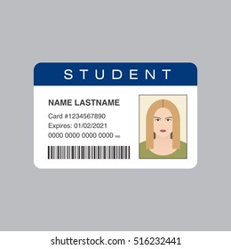 Student ID Card. Vector Illustration