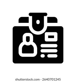 student id glyph icon. Strong and solid vector icon for websites, mobile interfaces, presentations, and visual branding. High quality and easy to edit.