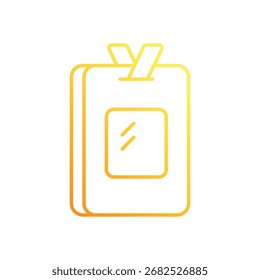 Icono de Vector de color de línea de degradado de ID de estudiante