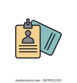 Icono de ID de estudiante colección. Estilo de diseño con fondo