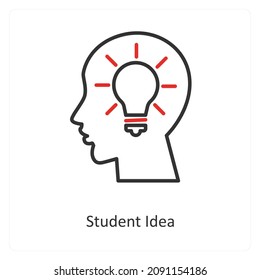 Student Idea Or Mind Icon Concept