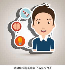 student idea science connection vector illustration eps 10