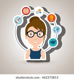 student idea science connection vector illustration eps 10