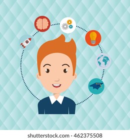 student idea science connection vector illustration eps 10