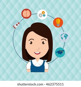 student idea science connection vector illustration eps 10