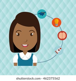 student idea science connection vector illustration eps 10