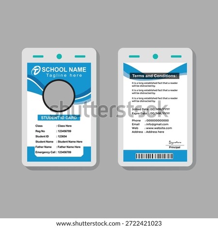 Student Identification Card Design Design