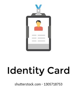 Student identification, student card flat icon 