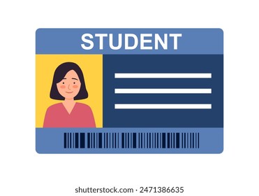 Student identity card concept vector illustration on white background.