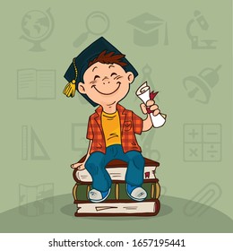Student illustration with elements of education