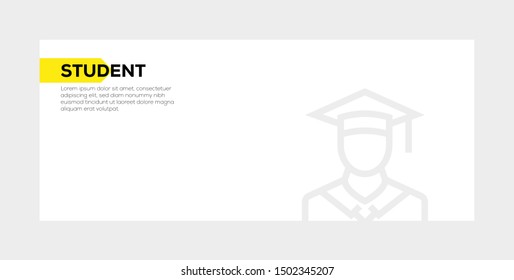 STUDENT AND ILLUSTRATION ICON CONCEPT