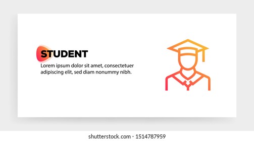 STUDENT AND ILLUSTRATION ICON CONCEPT