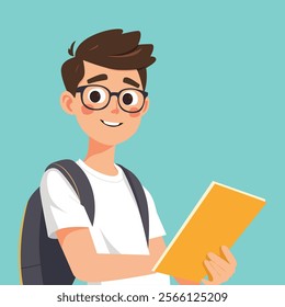 Student illustration of a school boy