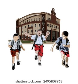 Student illustration vector design template