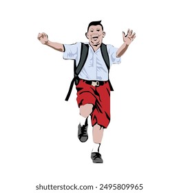 Student illustration vector design template