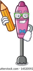 Student immersion blender placed in character box