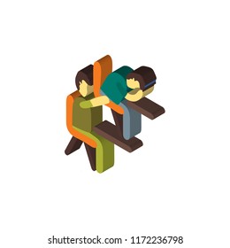 Student isometric left top view 3D icon