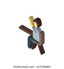 Student isometric left top view 3D icon