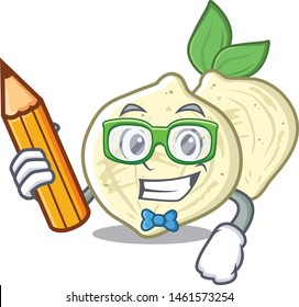 Student jicama slices in a cartoon bowl
