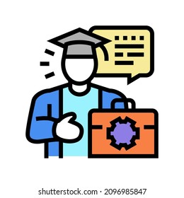 vector de icono de color de trabajo de estudiante. signo de trabajo estudiantil. ilustración de símbolo aislado