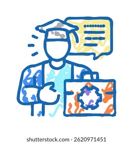 student job doodle icon sketch vector. student job sign. isolated symbol illustration