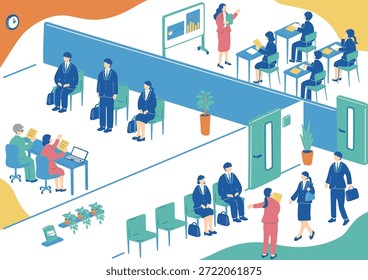student job interview and company information session