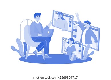 El estudiante se une a grupos de estudio en línea.
