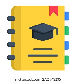 Student Journal Icon Flat Style Vector Illustration