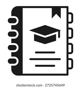Student Journal Icon Mixed Style Vector Illustration
