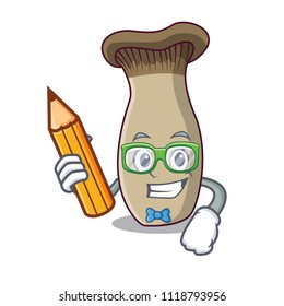 Student king trumpet mushroom character cartoon