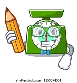 Student kitchen scale character cartoon