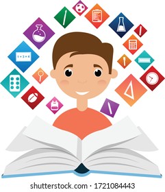Student knowledge book vector illustration design