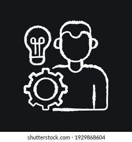 Student knowledge concept color icon. Education. Creative. Idea concept with light bulb and gear. Vector isolated illustration