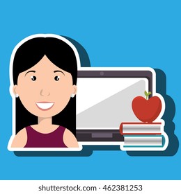 student laptop book board vector illustration eps 10