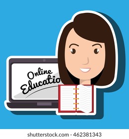 student laptop book board vector illustration eps 10