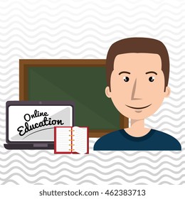 student laptop book board vector illustration eps 10