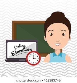 student laptop book board vector illustration eps 10