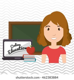 student laptop book board vector illustration eps 10