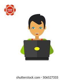 Student with Laptop Icon