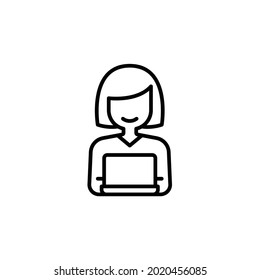 Student and laptop icon, eps 10