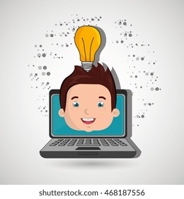student laptop idea school vector illustration graphic