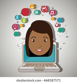 student laptop idea school vector illustration graphic