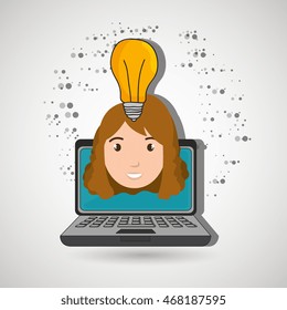 student laptop idea school vector illustration graphic