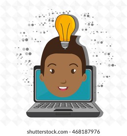 student laptop idea school vector illustration graphic