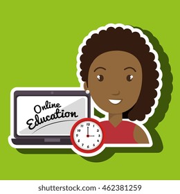 student laptop watch board vector illustration eps 10