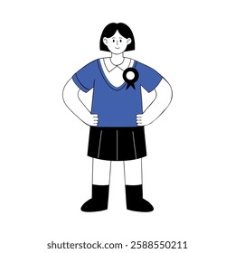 Student leader confident girl illustration